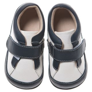 Little Blue Lamb White Navy Blue Leather Shoes Toddler Boy from Sz 6