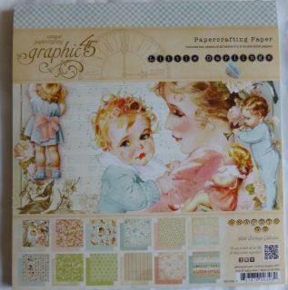 Graphic 45 Little Darlings 8 x 8 Scrapbook Paper Pad 24 Sheets, 12