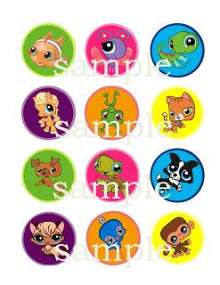 Littlest Pet Shop Edible Cupcake Image Icing Toppers D