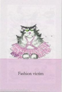 Fashion Victim Cat Themed Linen Tea Towel Ulster Weavers