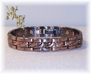 Handsome Mens Nugget Design Copper Magnetic Link Bracelet