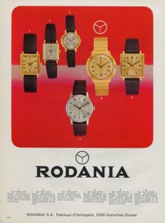 1968 Rodania Watch Company Grenchen Vintage 1968 Swiss Ad Suisse