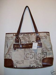 Liz Claiborne Camel Heritage Mosaic Handbag Purse