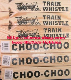 Six 6 Wood Wooden 2 Chime Choo Choo Train Whistles Factory SEALED New
