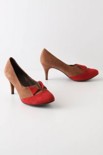 New Anthropologie Red Heron Kitten Heels Red Shoes Amazing 5 Stars