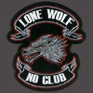 Lone Wolf Embroidered Biker Patch 4 inch Patch