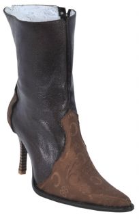 Los Altos Fashion Design Leather Brown Handmade Womens Cowboy Boots