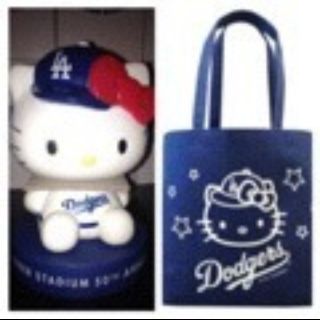 Los Angeles Dodgers Hello Kitty Mini Bobblehead with Head Crown and