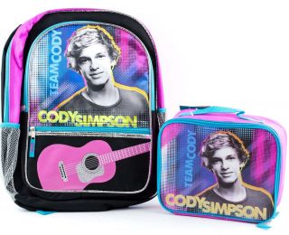 Cody Simpson School Backpack Lunch Box Book Bag Tote Kit Girls Kids