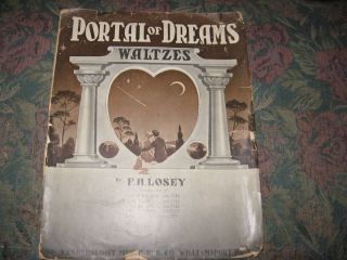 Vintage Portal of Dreams Waltz FH Losey Sheet Music Cover Art Piano