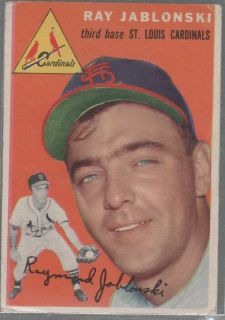 Ray Jablonski St Louis Cardinals 26 1954 Topps VG EX