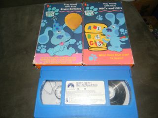 Blues Clues Blues Birthday ABCs and 123s Blues Big Musical Movie VHS
