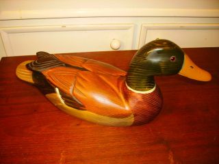 Hunters Mallard Duck Signed G Lowenthal Duck Wood Decoy 1982 87