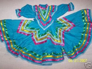 Girls Mexican Ballet Folklorico Jalisco Dress 4 5 New