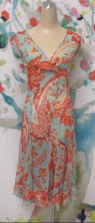 BLUMARINE Silk Floral Print Dress Size 4