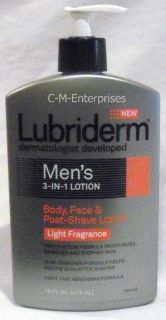 Lubriderm Mens 3 in 1 Lotion Light Fragrance 16 Oz