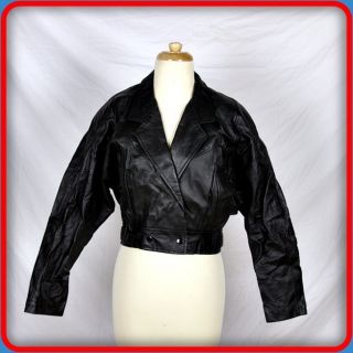 LUIS ALVEAR Vtg CROPPED Soft Leather JACKET Blazer Womens Size M