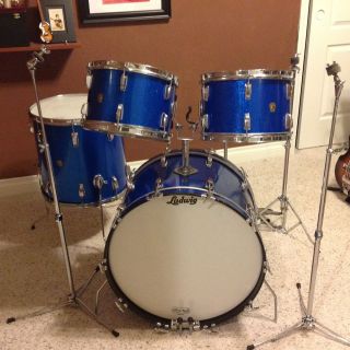 Ludwig Drum Set 1964 Blue Sparkle Vintage