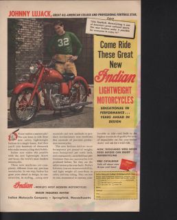 FA 1949 Indian Motorcycle Ride Travel Lujack Engine Sport