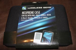 New Wireless Gear Neoprene Case for iPad iPad2 Kindle Nook E Readers