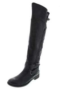 Luxury Rebel NEW Luma Black Leather Block Heel Over The Knee Boots