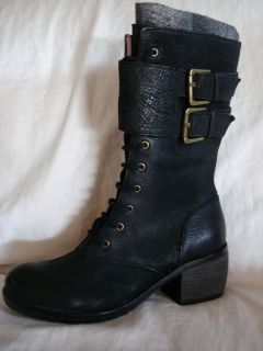 Luxury Rebel Boots Mid Calf Lady Dee Womens Shoes Size 6 Black Leather