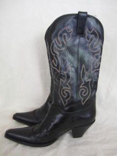 Maria Lyn Ladys Black Western Tooled Cowboy Boots Size 8 M RR