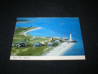 Lighthouse Postcard Lynde Point Light Fenwick Conn Unused