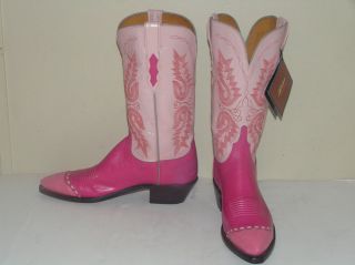 NEW LUCCHESE 1883 Cowboy Boots Ostrich Ital Goat Womens 10B Made USA