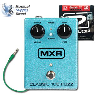 MXR Classic 108 Fuzz Guitar Effects Pedal w Free Strings Cable New