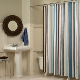Flo Stripe Fabric Shower Curtain by M Style