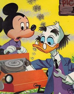 Mickey Mouse 1964 Placemat Ludwig Von Drake Minnie Pluto