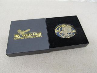 NRA Golden Eagles Belt Buckle New in Pack Vintage
