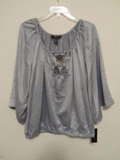 NWT  Style & Co womens blouse TOP shirt Gray sz 18 XL 2X NEW $46