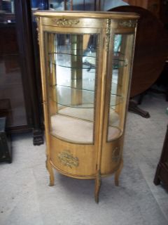 French Style Gilt Bronze Mounted Vernis Martin Curio Cabinet