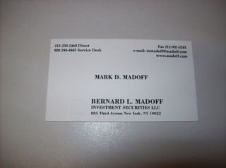 Mark Madoff Business Card Rip 12 11 2010 Bernie Son