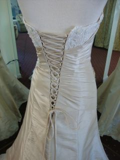 Maggie Sottero Wedding Dress Bridal Gown Sz 8 1063 Antique Gold Talia