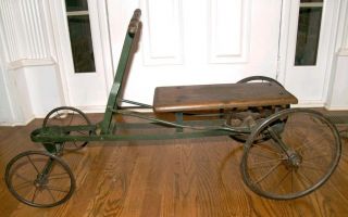 RARE Antique 1900s Irish Mail Car Cart Toy Wood Metal Original
