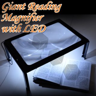 Giant Large Hands Free Magnifying Glass With Light LED Magnifier For