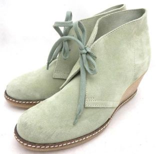 JCrew $198 MacAlister Wedge Boots 7 Meadow Sage Shoes
