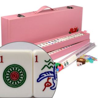 American Mahjong Mahjongg Mah Jongg Game 166 Set Wood Case Racks