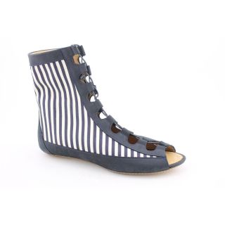 Maloles Bizzie Womens Size 11 5 Blue Open Toe Textile Booties Shoes