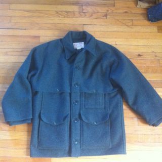 Filson Double Mackinaw Green Wool Cruiser Jacket Size 44 Lot 83