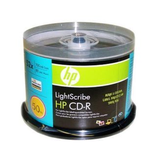 100pk HP 52x Lightscribe CD R CDR Blank Disc Media 700MB with Cake Box