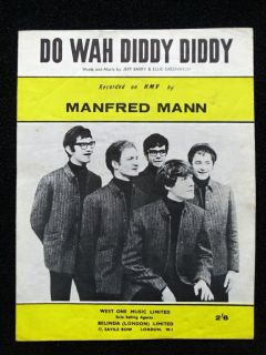 1963 do Wah Diddy Diddy Manfred Mann UK Sheet Music