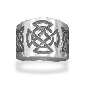 Sterling Silver Mens Celtic Knot Cross Ring Sizes 9 13