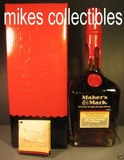 Makers Mark Red Wax VIP Personalized Bottle and Box Bourbon Whiskey
