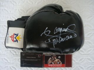 MANNY PACQUIAO SIGNED AUTO BLACK BOXING GLOVE 100 AUTHENTIC 