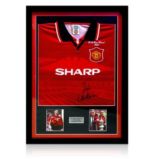 Framed Manchester United Shirt Signed by Eric Cantona