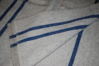 Czech Military Surplus 100 Pure Wool Blanket 57 x 74 Army Gray White